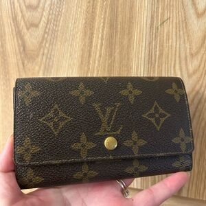 Louis Vuitton Classic Monogram Wallet in Brown and Gold